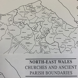 Map o Ffiniau Plwyf Hynafol Gogledd Ddwyrain Cymru